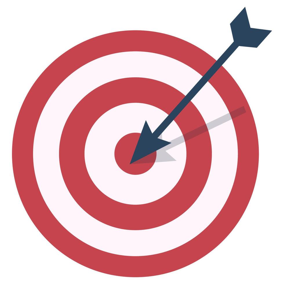 Target with an arrow icon isolated on white background vector