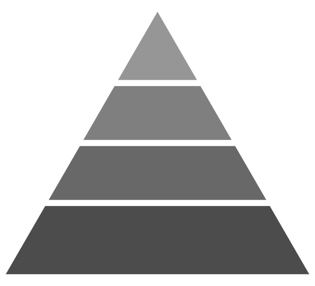 Pyramid chart icon isolated on white background. vector