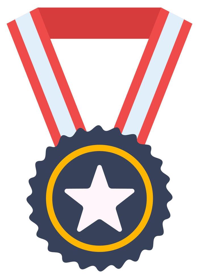 Flat illustration of medal isolated on white background. vector