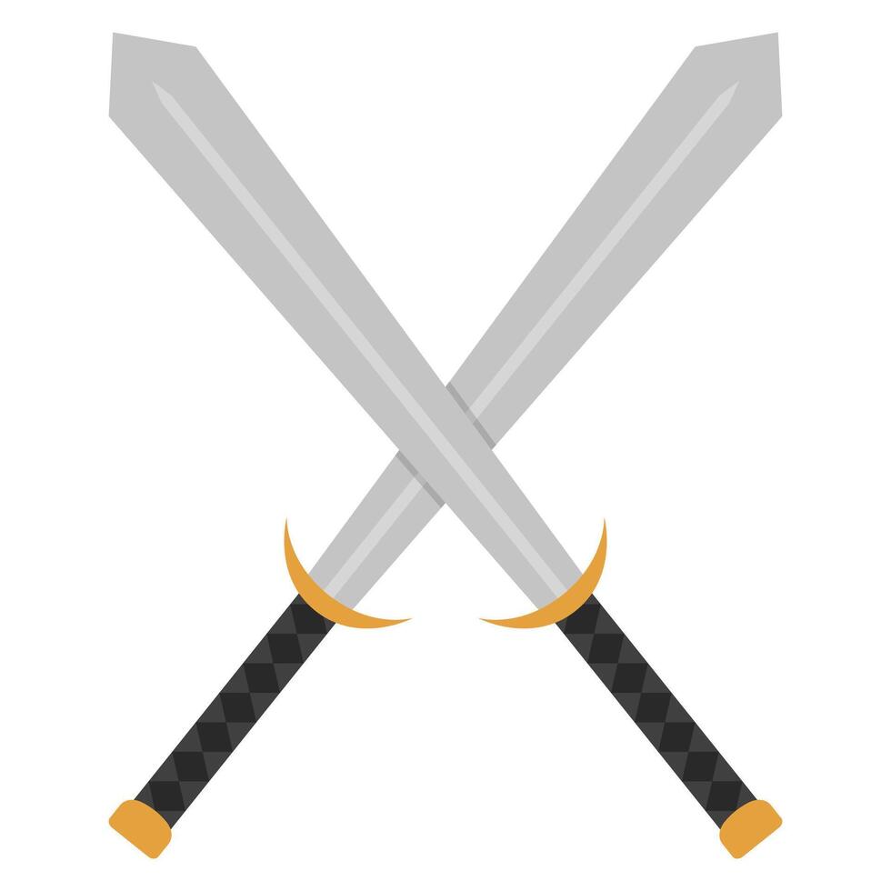 Crossed swords icon isolated on white background. vector