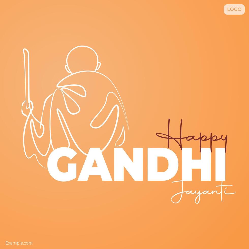 Happy gandhi jayanti wishing post images for social media post vector