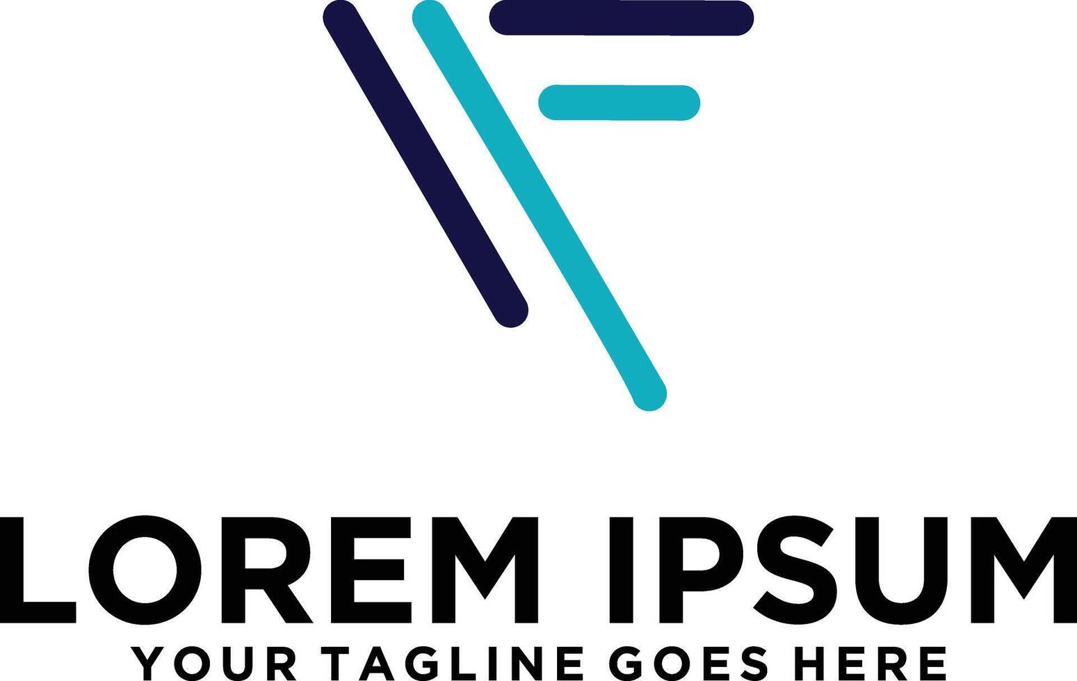 Letter F Simple line logo vector