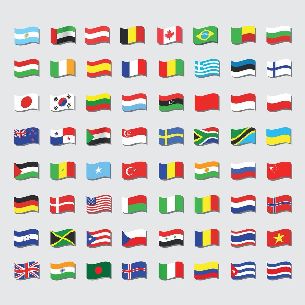 The set of flags of the world vector