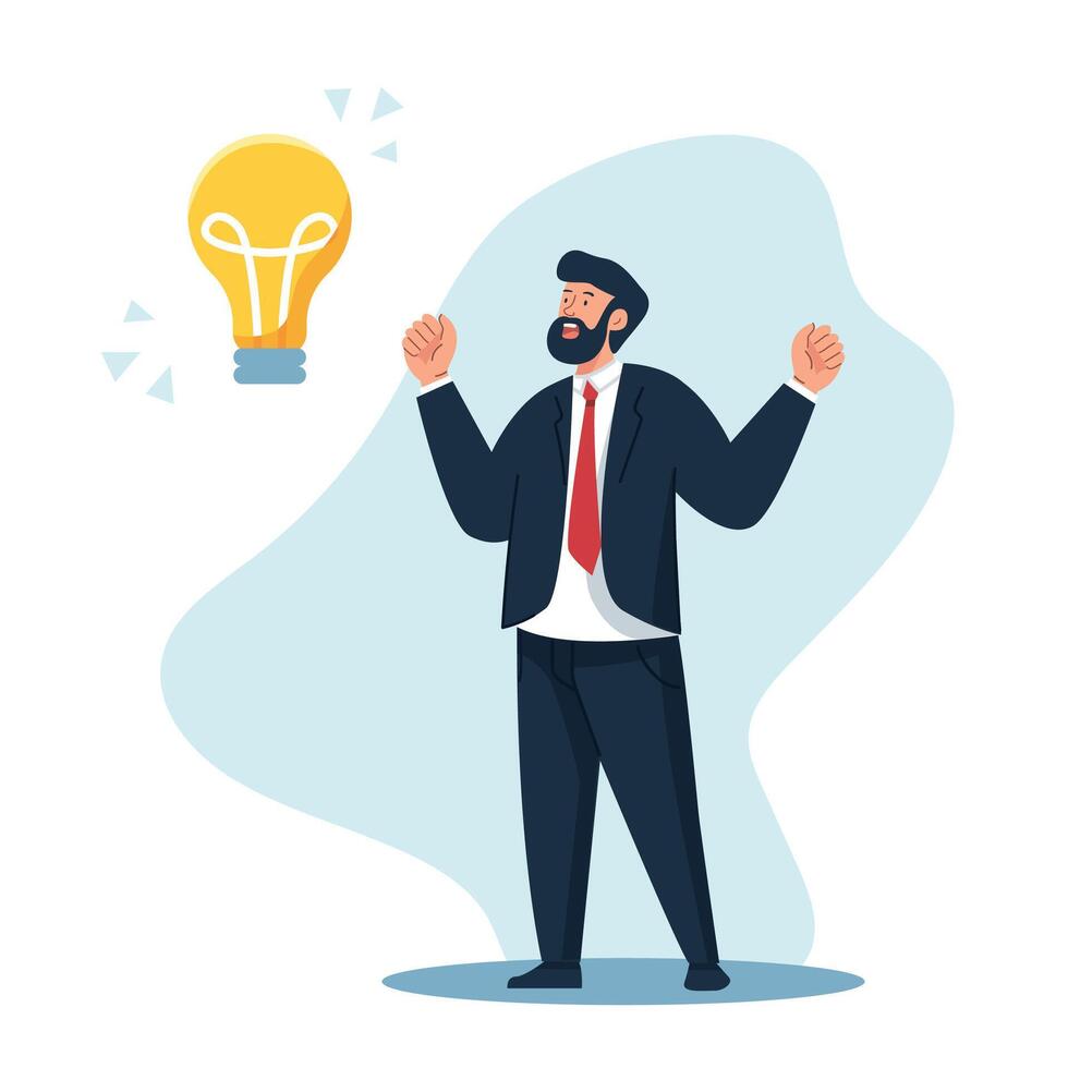 Businessman Celebrating a New Idea vector