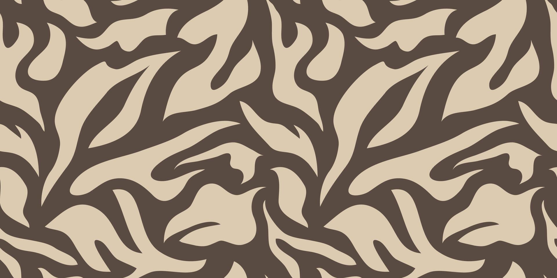 Simple abstract contemporary seamless pattern. Hand-drawn flower and leaf shape textures. Repeatable vibrant boho prints. vector