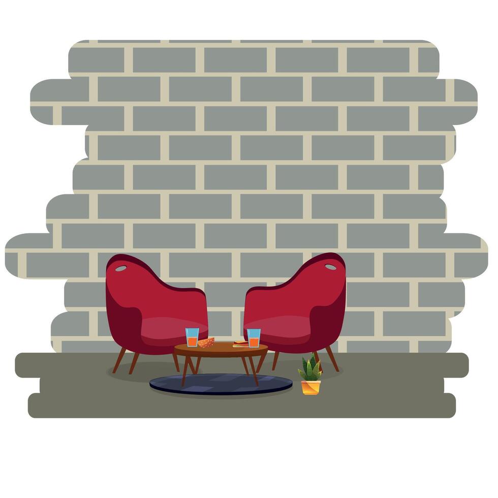 flat sofa set illustration art vector
