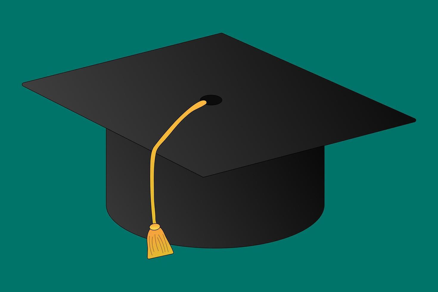 Simple graduation cap illustration, perfect for back-to-school themes, educational content, and academic celebrations. vector