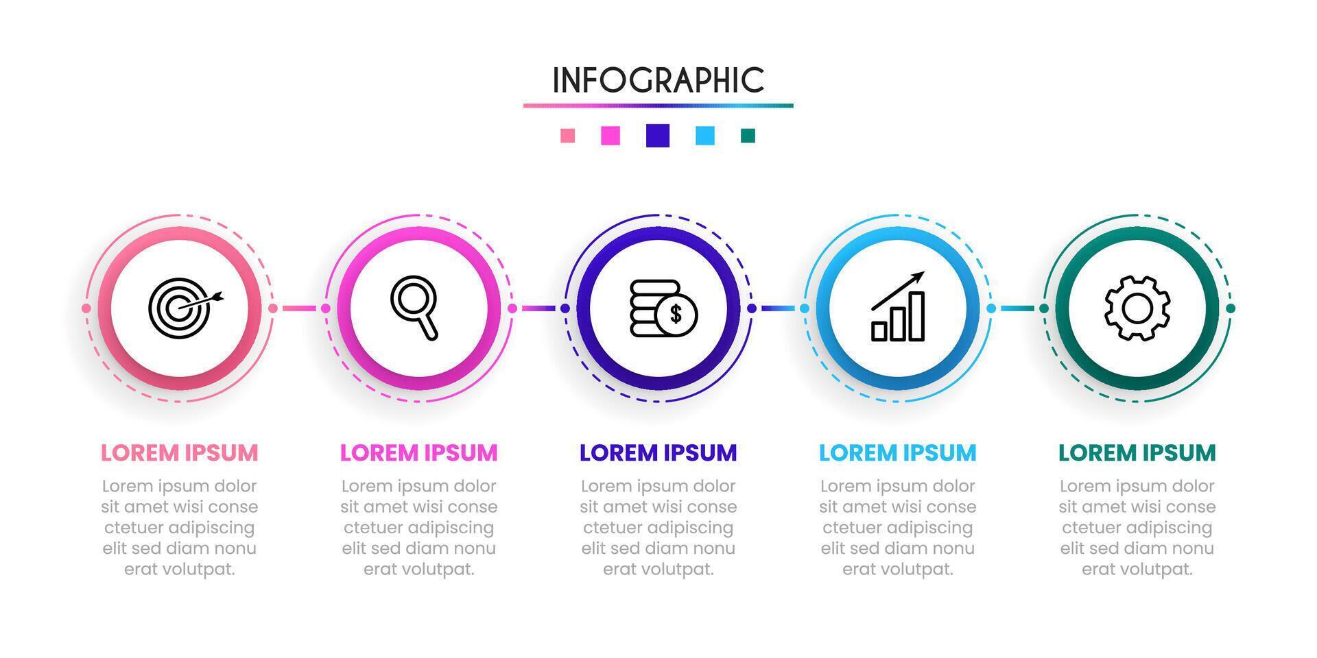 Timeline infographic chart with 5 steps, infographic for business vector