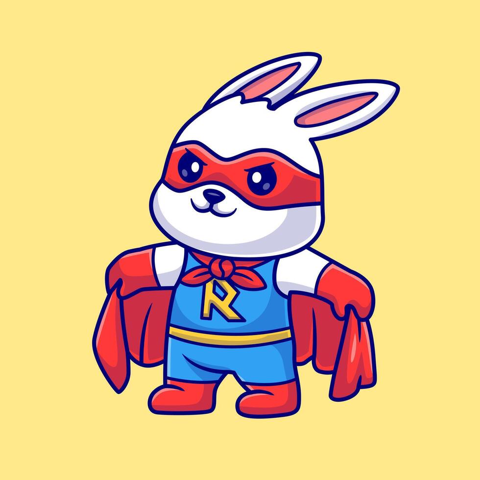 Cute Rabbit Super Hero Cartoon vector