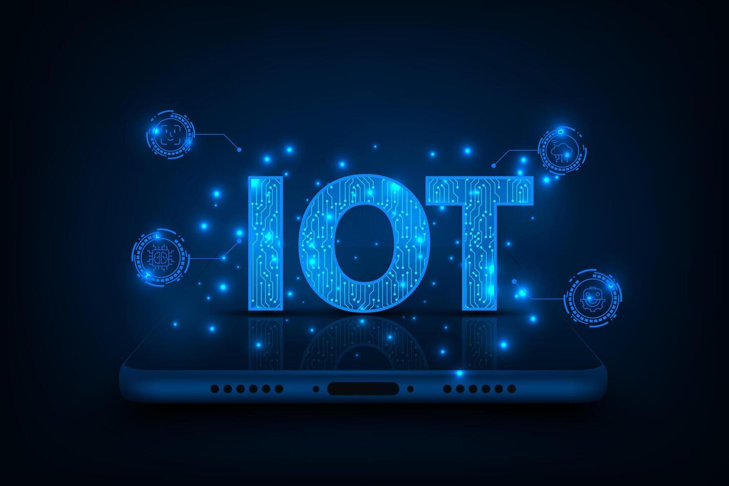 Internet of Things concept. Icons representing smart phone devices and connected technology. vector