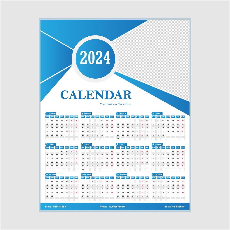 Calendar 2024 Premium Design vector