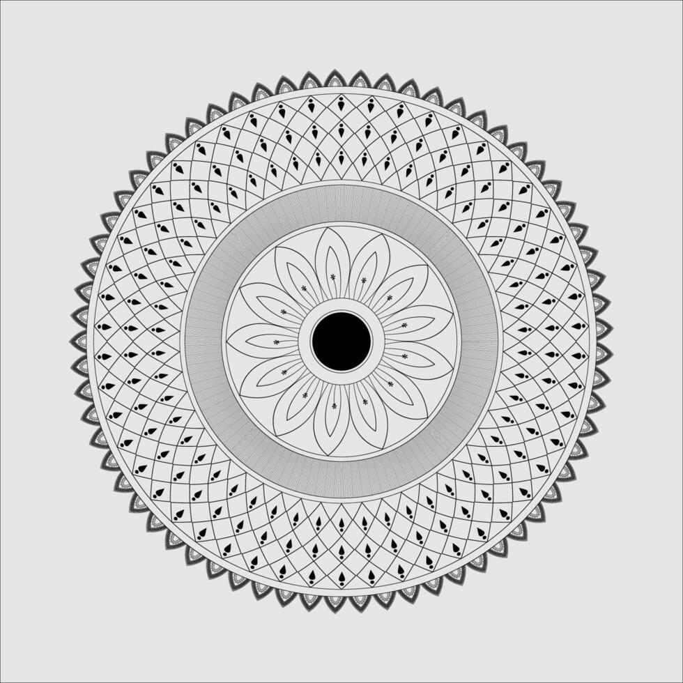 White Black Normal Mandala Design vector