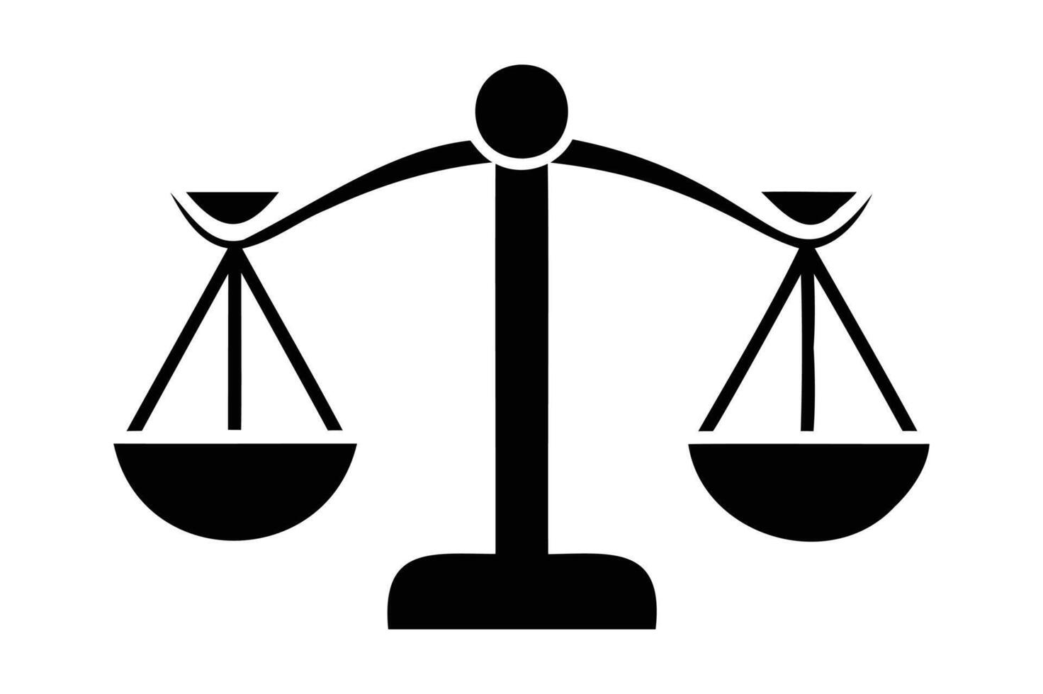a black and white of a scale of justice vector