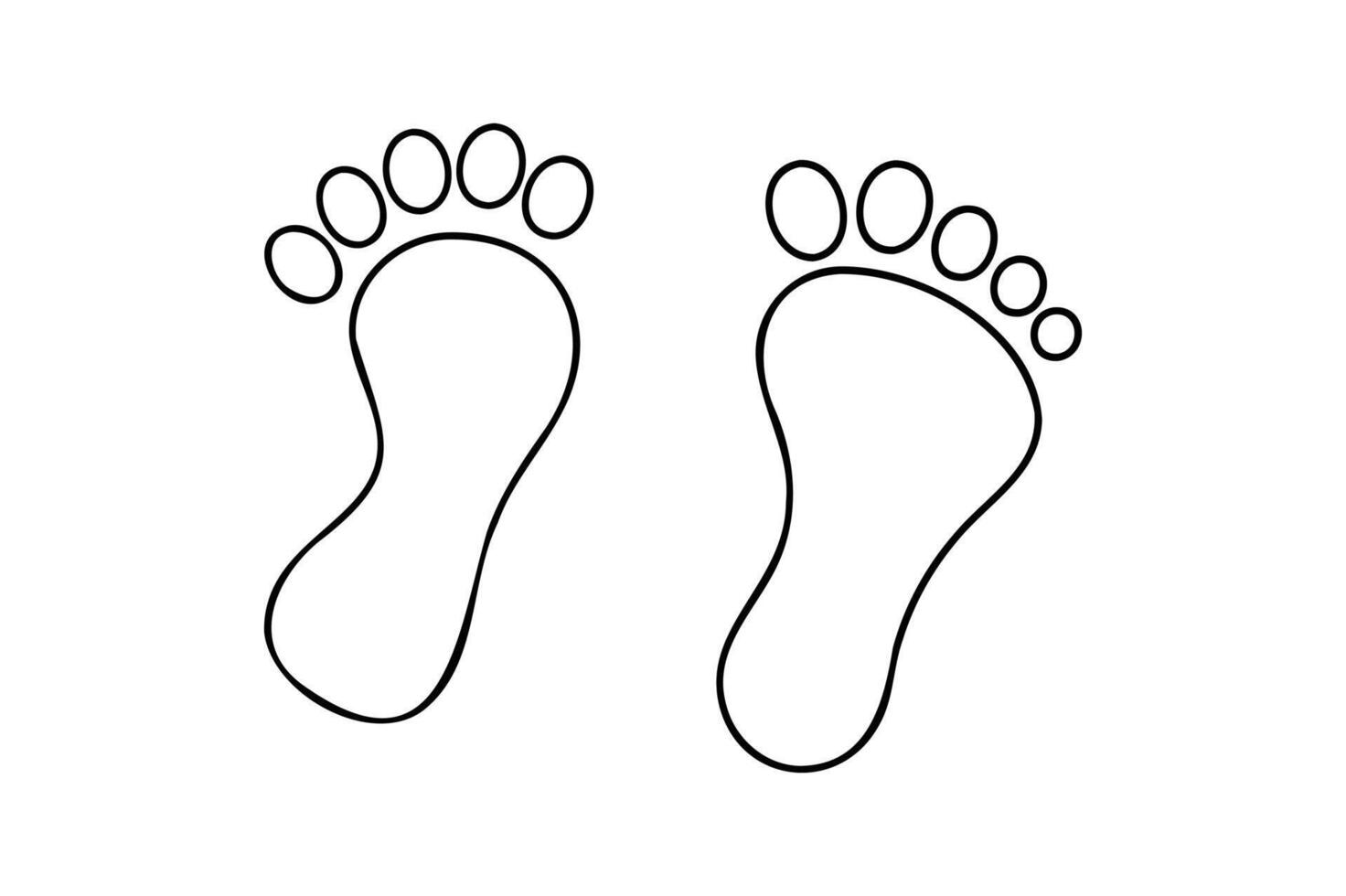 Human foot footprint outline icon vector