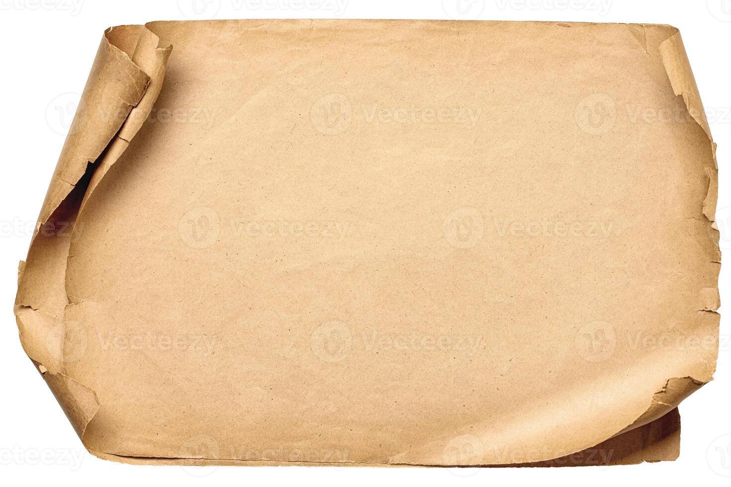 old paper texture background, isolated scroll faded from time. photo