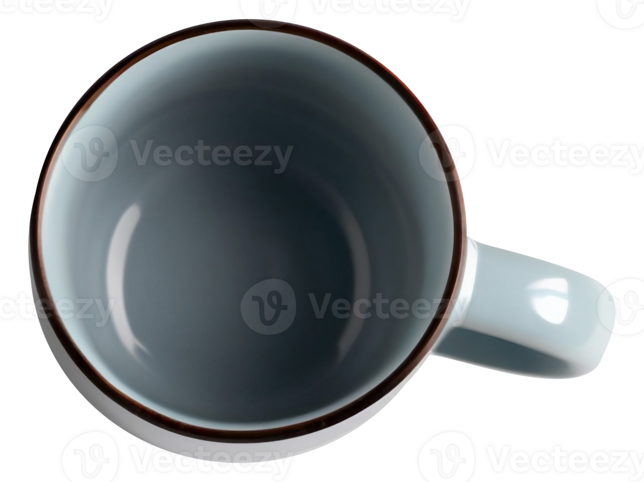 Top view of empty coffee cup. Mug isolated on background png