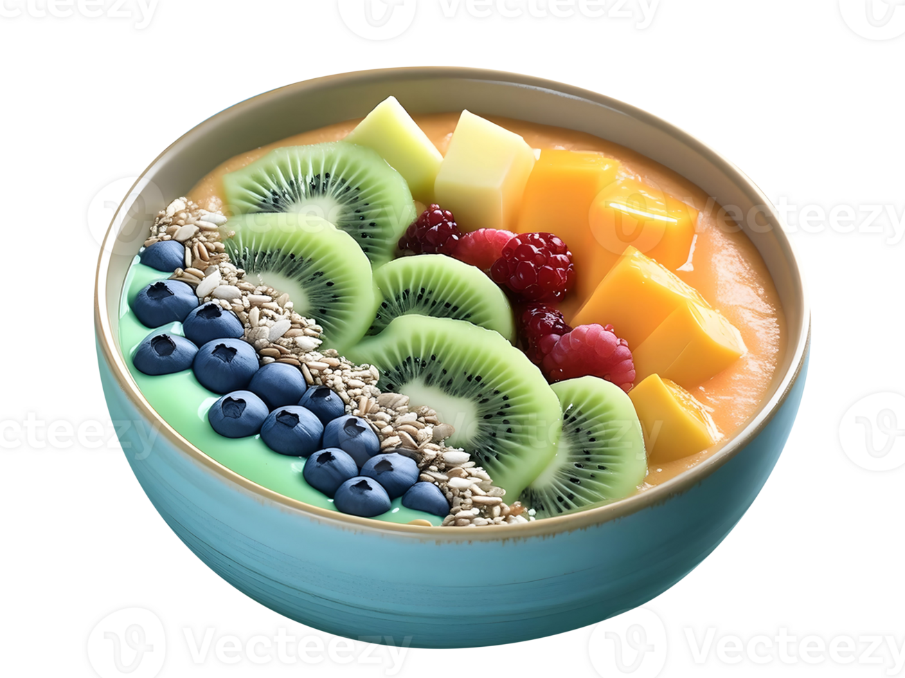 Close-Up of Colorful Healthy Smoothie Bowl png
