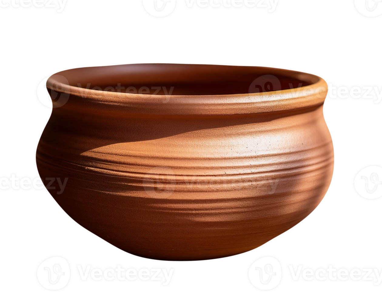 Close-Up of a Clay Pot with a Natural Finish and Handmade Craftsmanship png