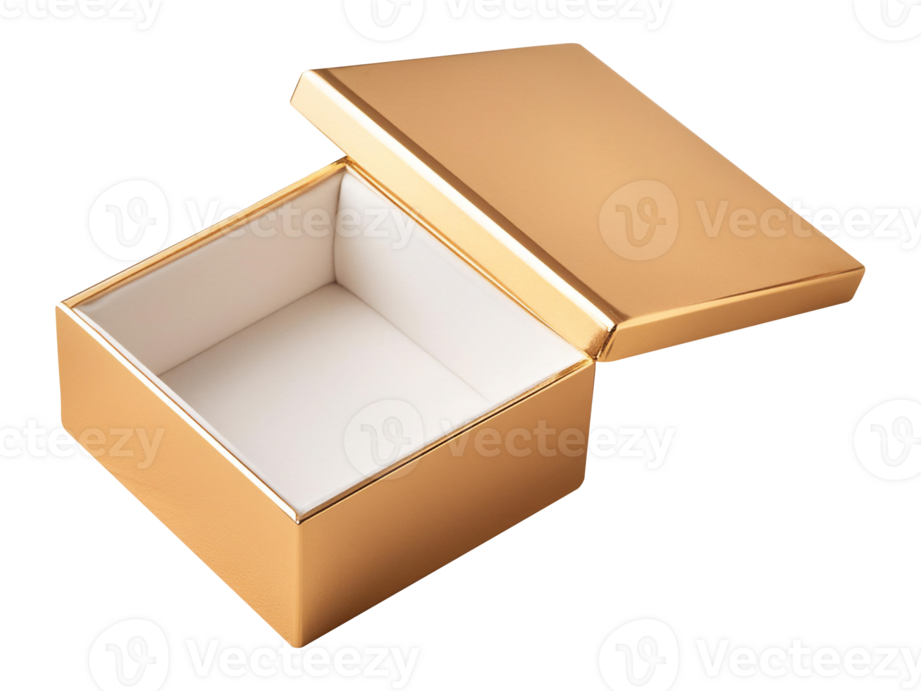Open jewelry box on table, mockup template. Luxury package for expensive gift, engagement gold ring, diamond. Wedding, romantic concept. png