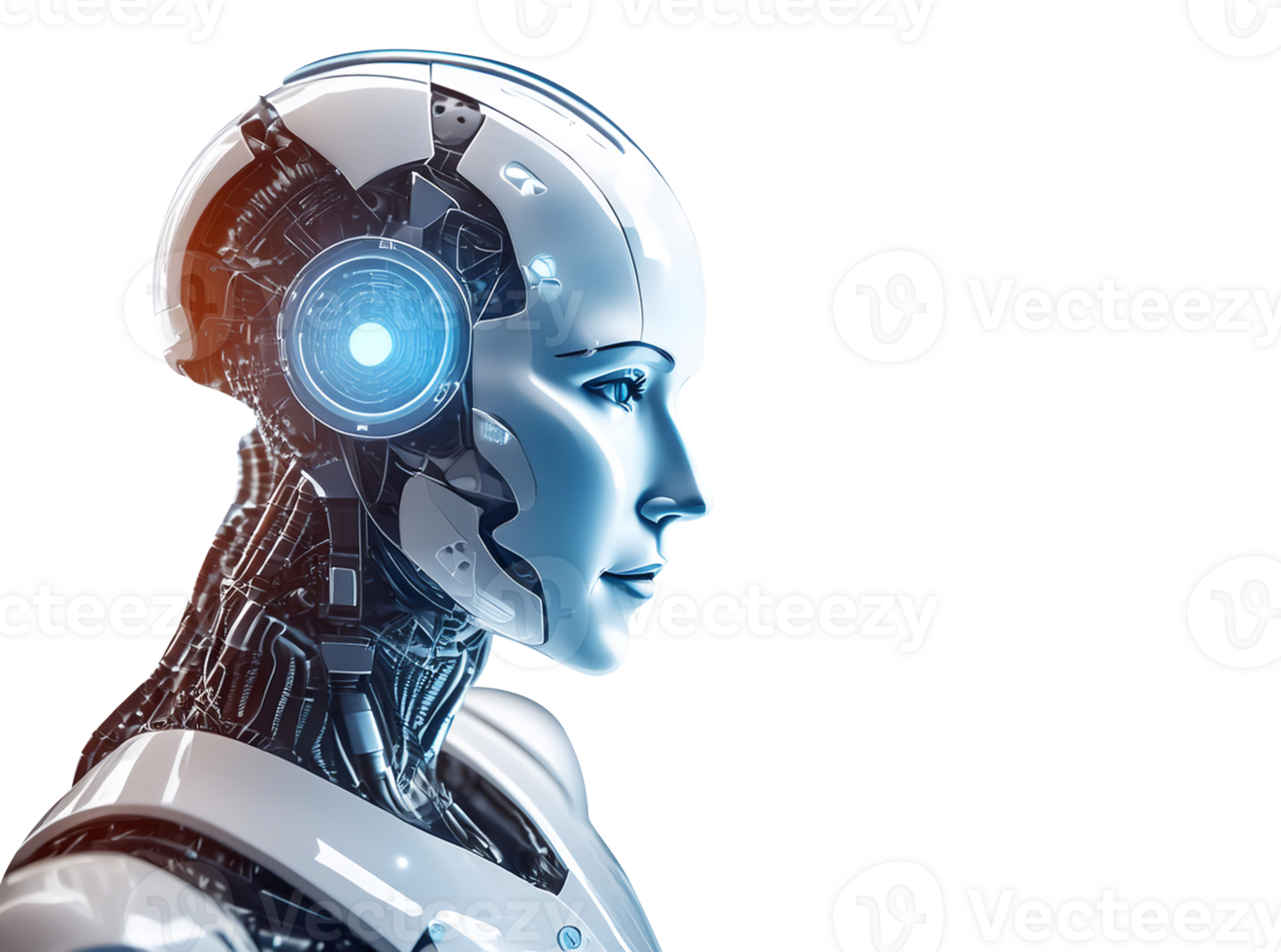 Artificial intelligence and machine learning, featuring symbols like a robot, neural networks, and data patterns symbolizing advanced technology, automation, and smart systems. png