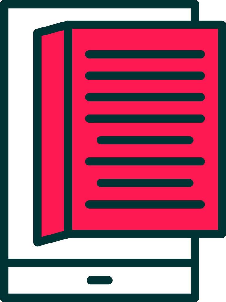 Ebook Line Half Filled Icon vector