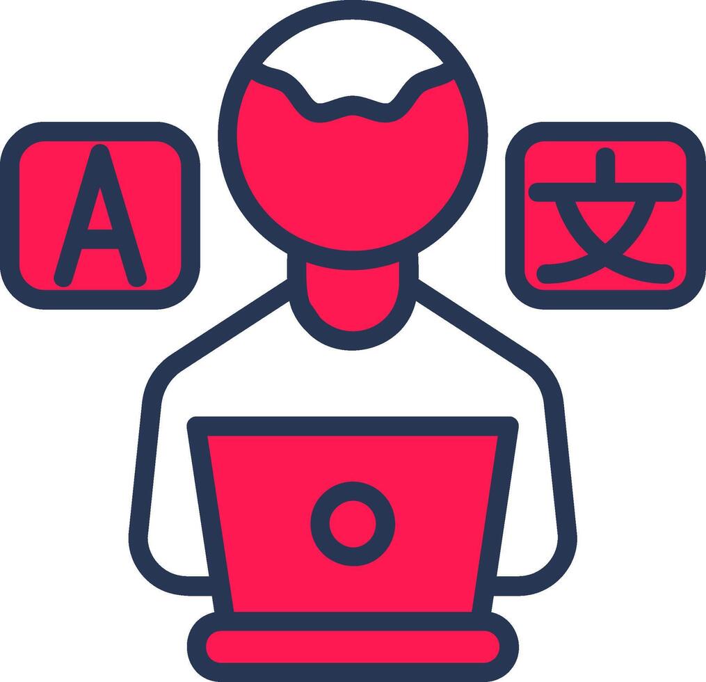 Freelance Translator Line Half Filled Icon vector