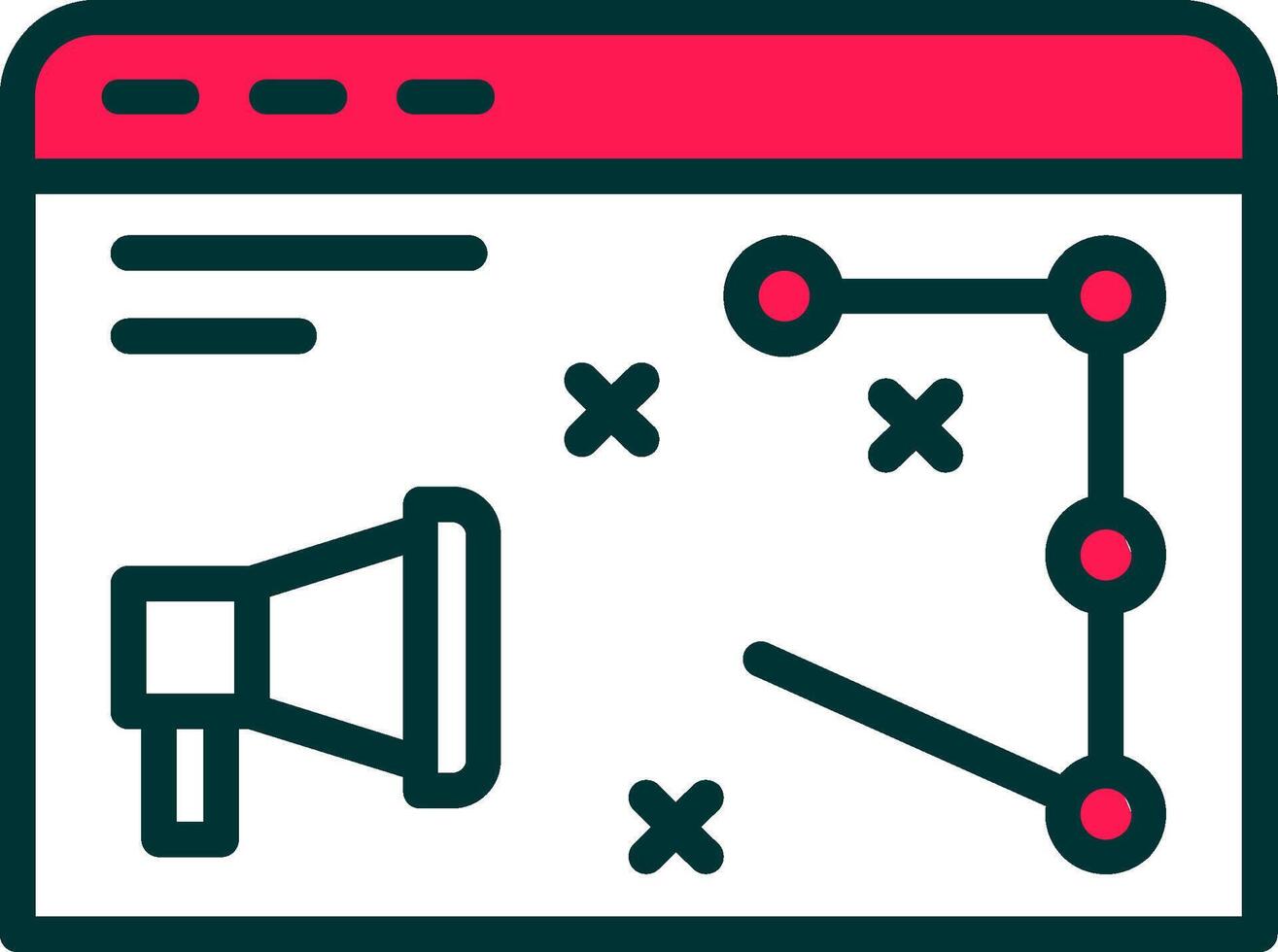 Digital Strategy Line Half Filled Icon vector