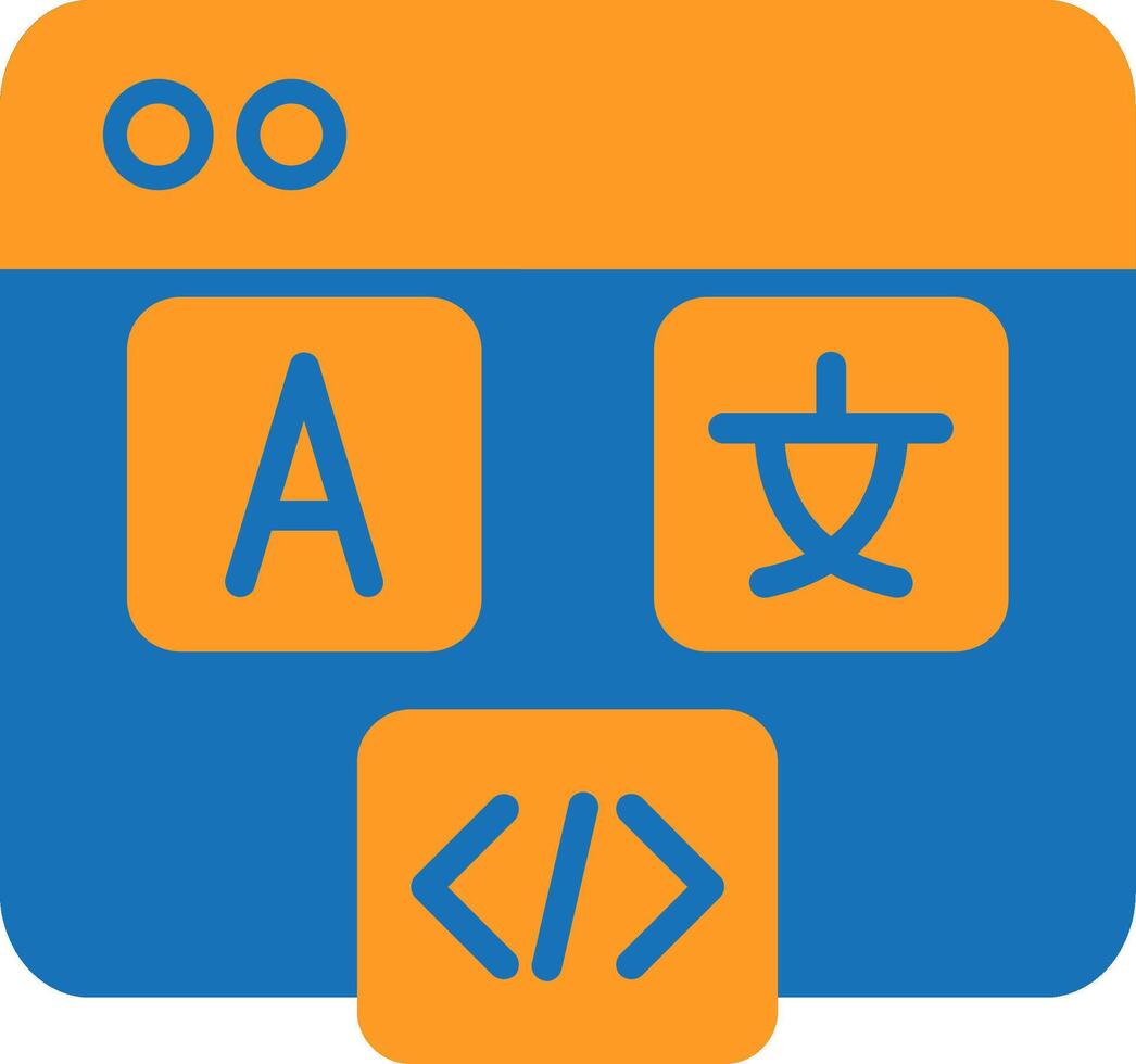 Hreflang Tag Flat Two Color Icon vector