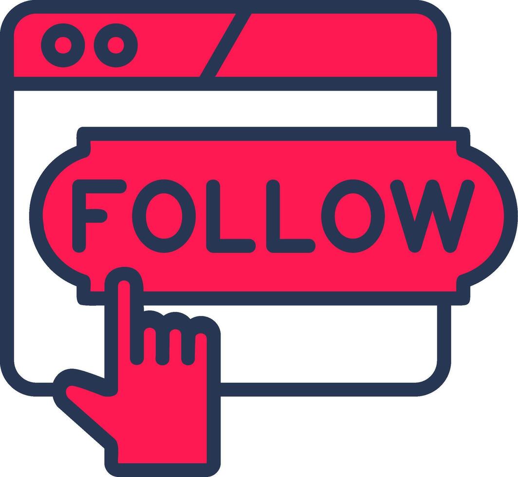 Do Follow Line Half Filled Icon vector