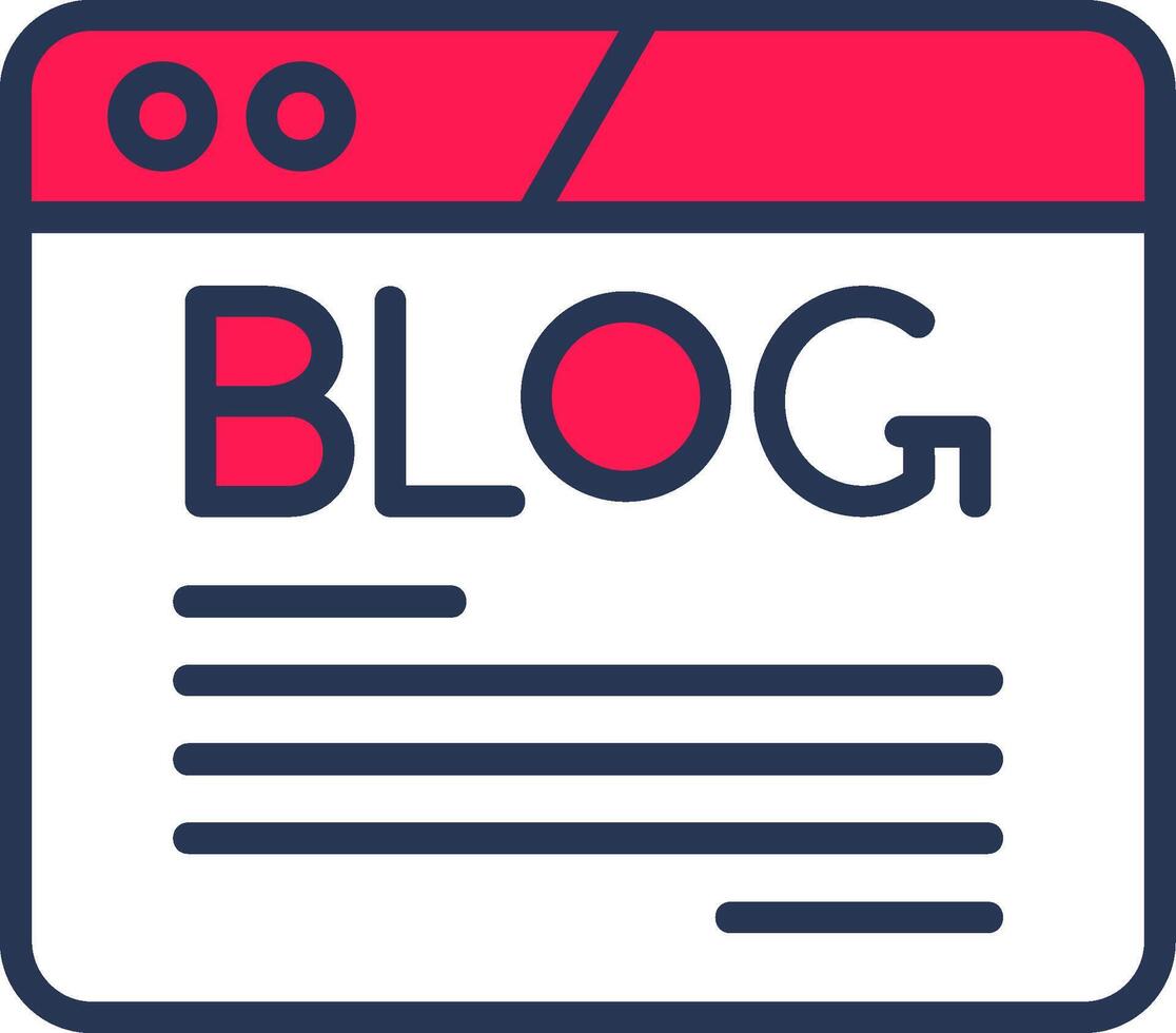 Blog Line Half Filled Icon vector