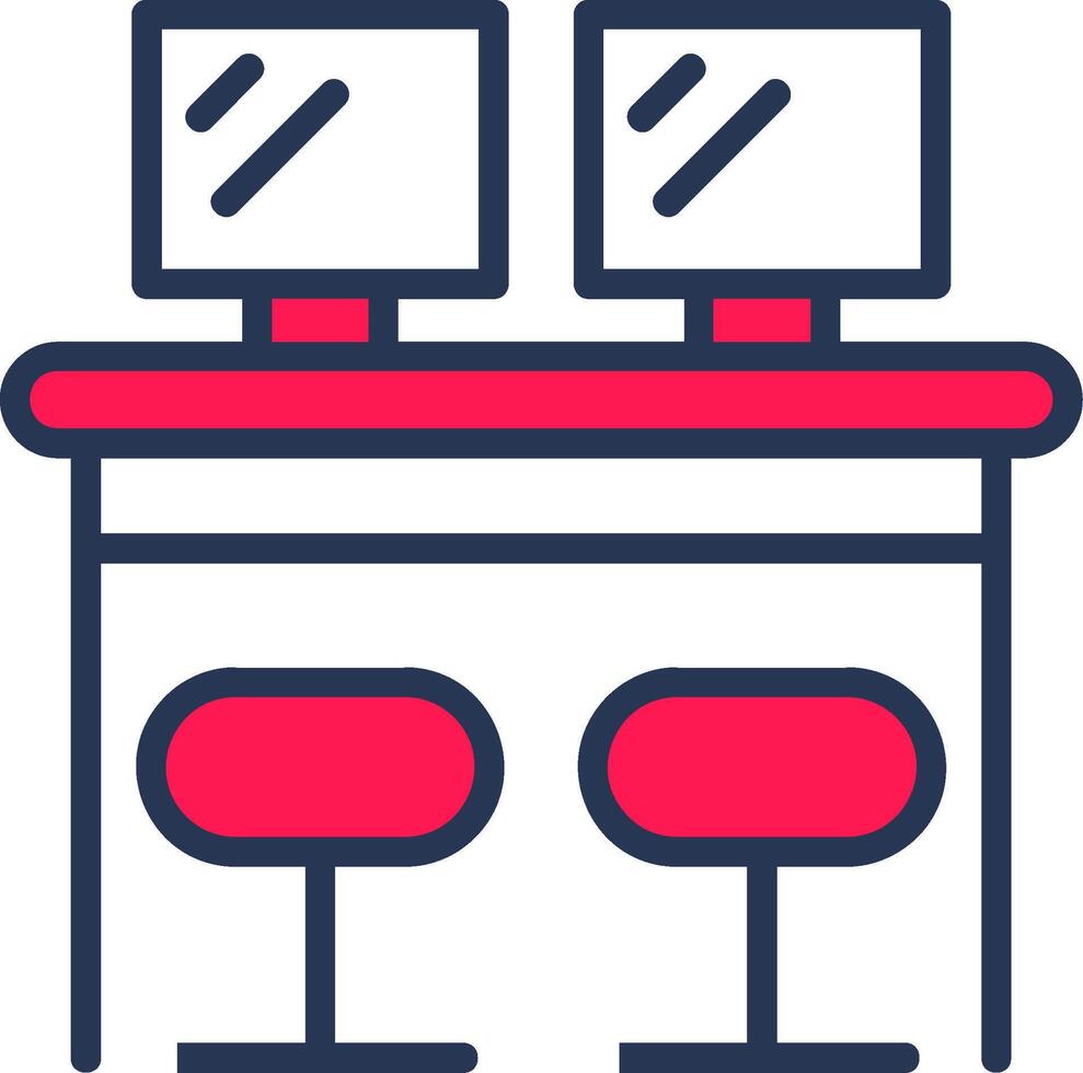 Co Work Space Line Half Filled Icon vector