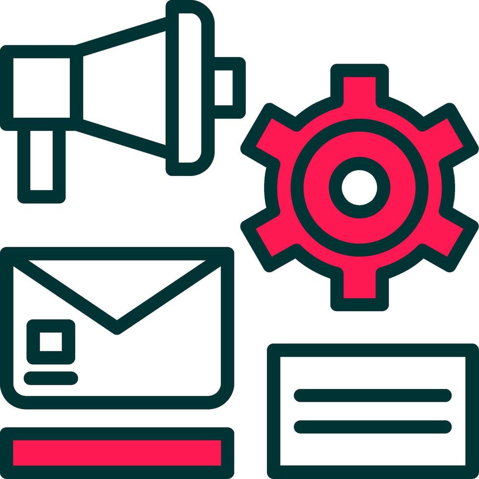 Marketing Automation Line Half Filled Icon vector