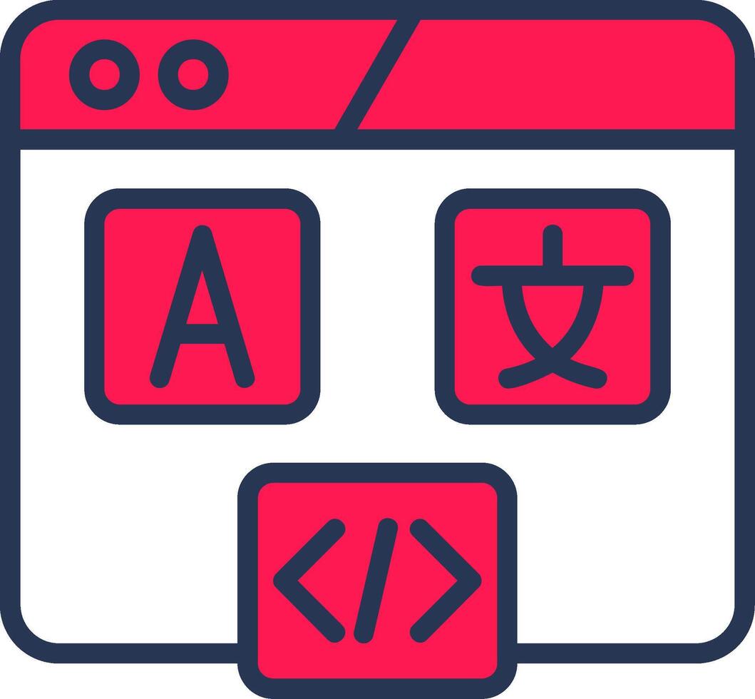 Hreflang Tag Line Half Filled Icon vector