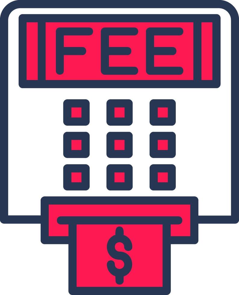 Atm Fees Line Half Filled Icon vector