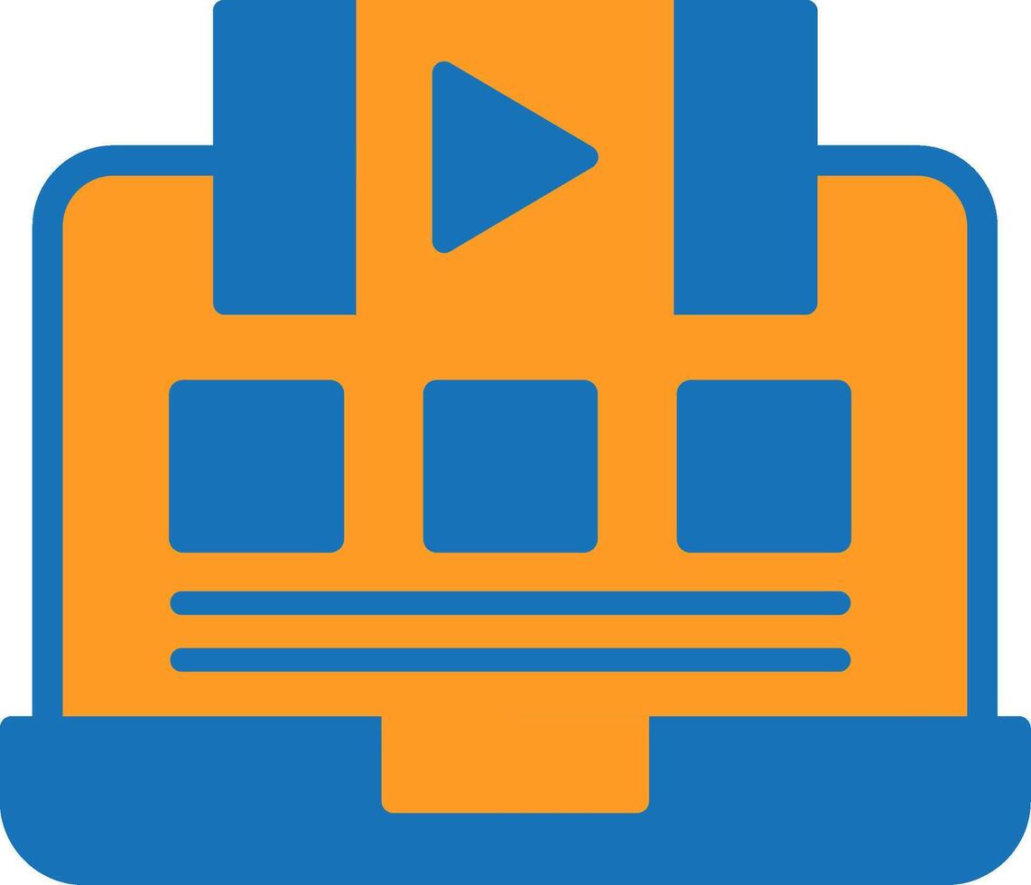 Live Stream Flat Two Color Icon vector