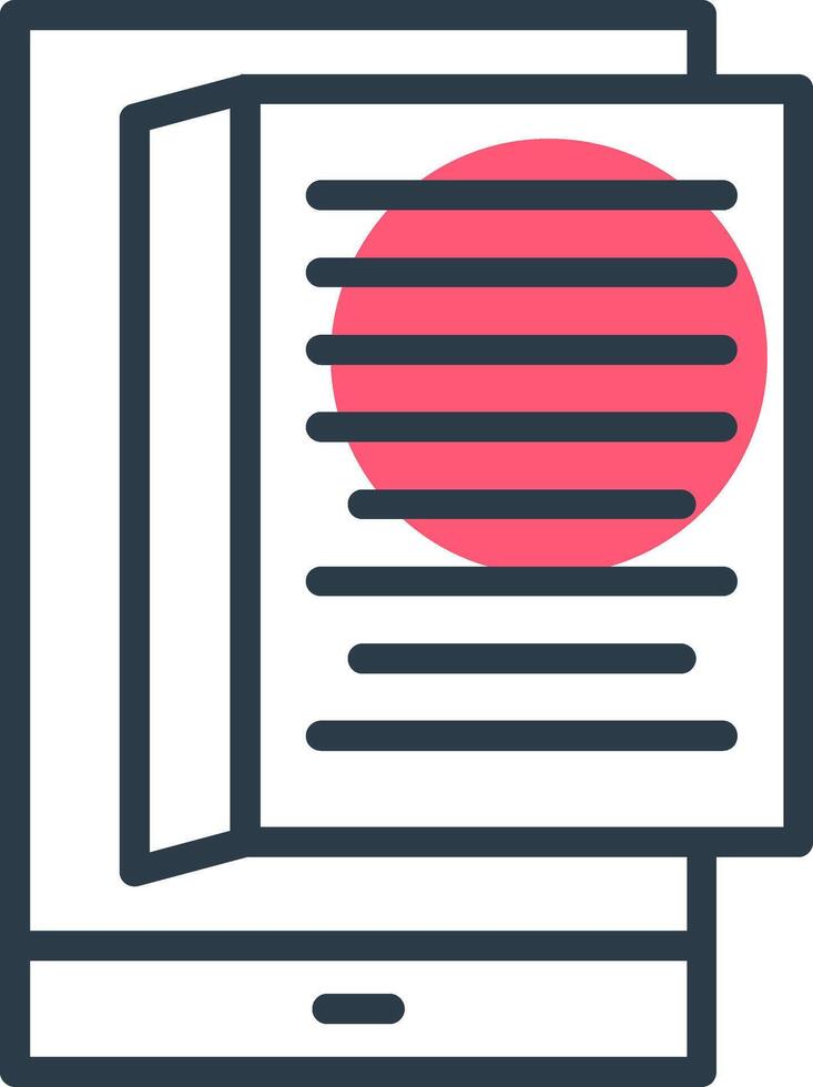 Ebook Line with small circle background Icon vector