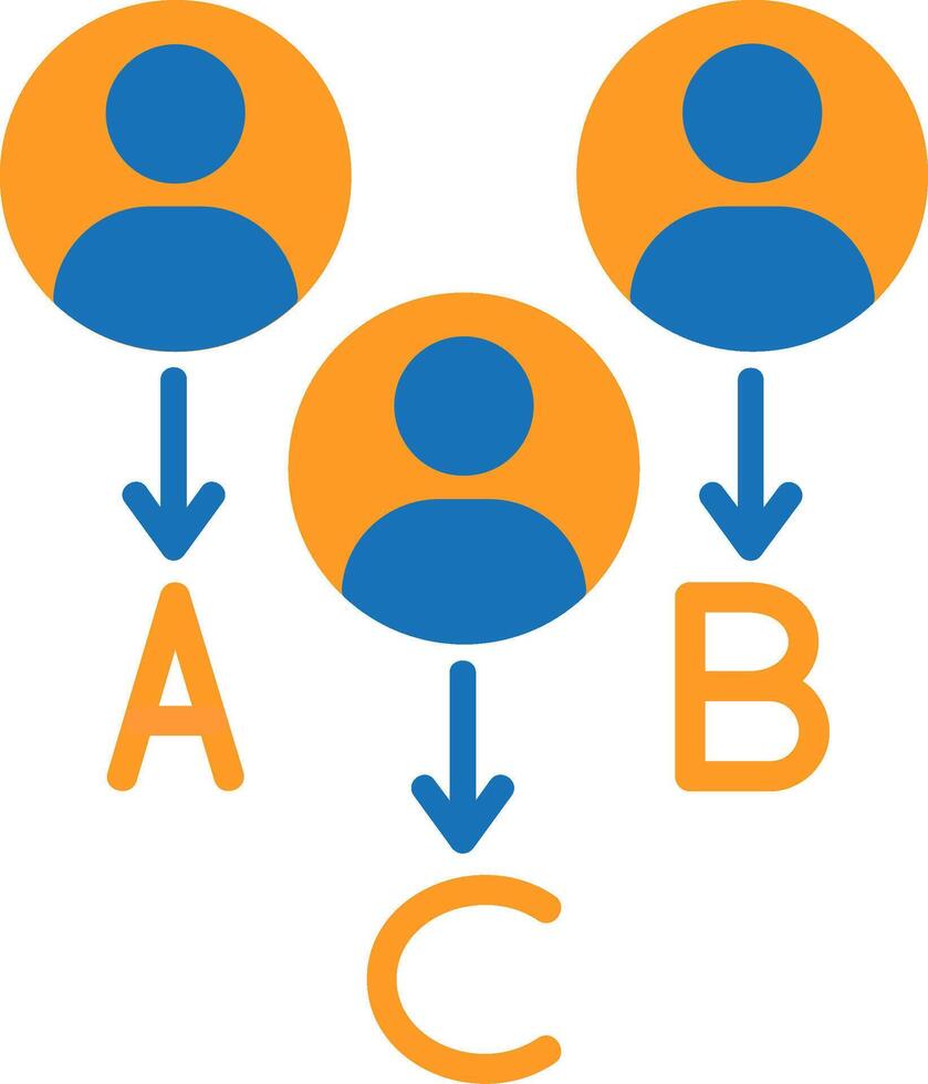 Customer Types Flat Two Color Icon vector