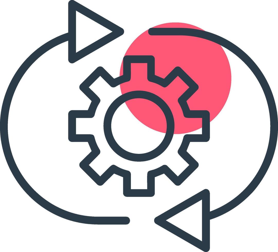 Optimization Line with small circle background Icon vector