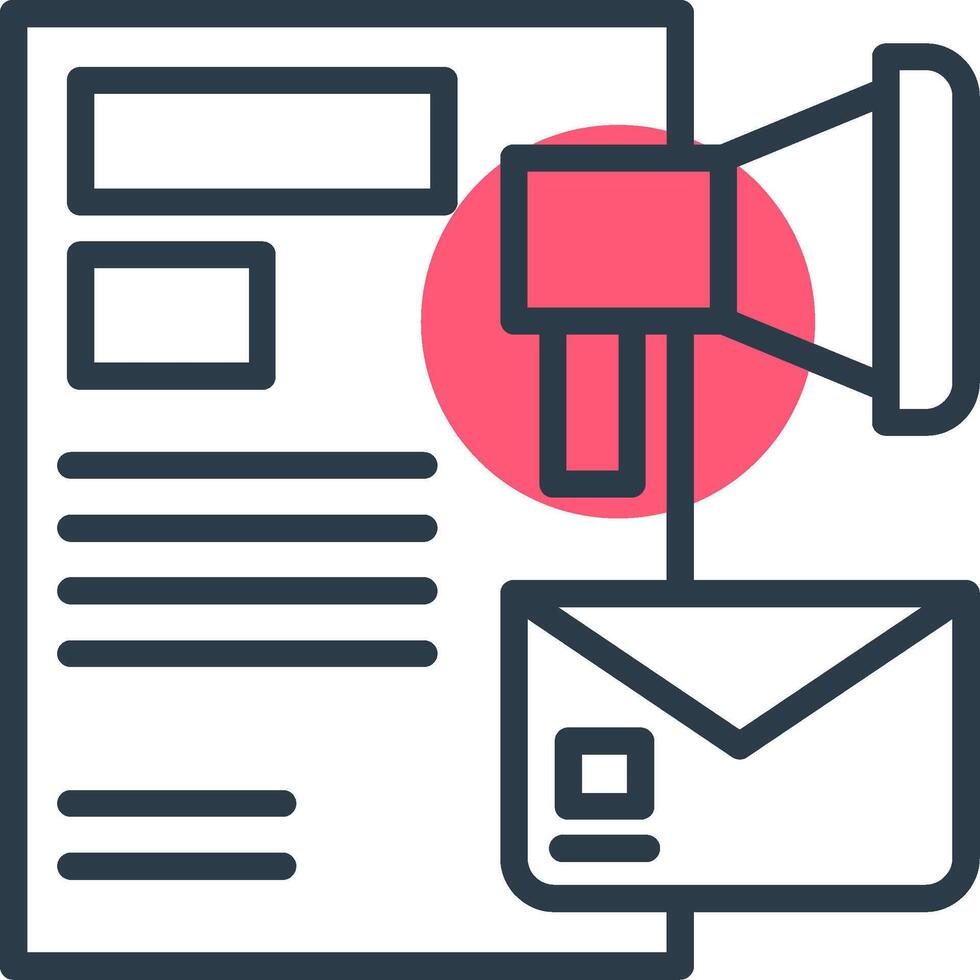 Email Direct Marketing Line with small circle background Icon vector