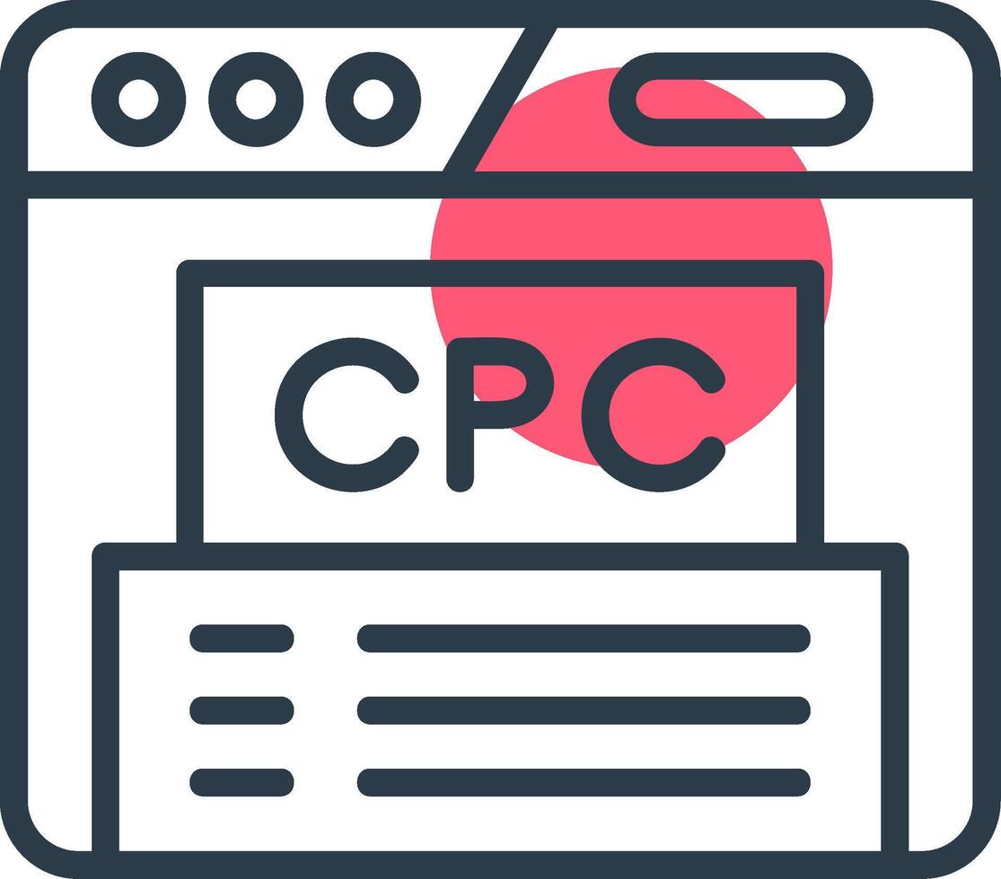 Cpc Line with small circle background Icon vector