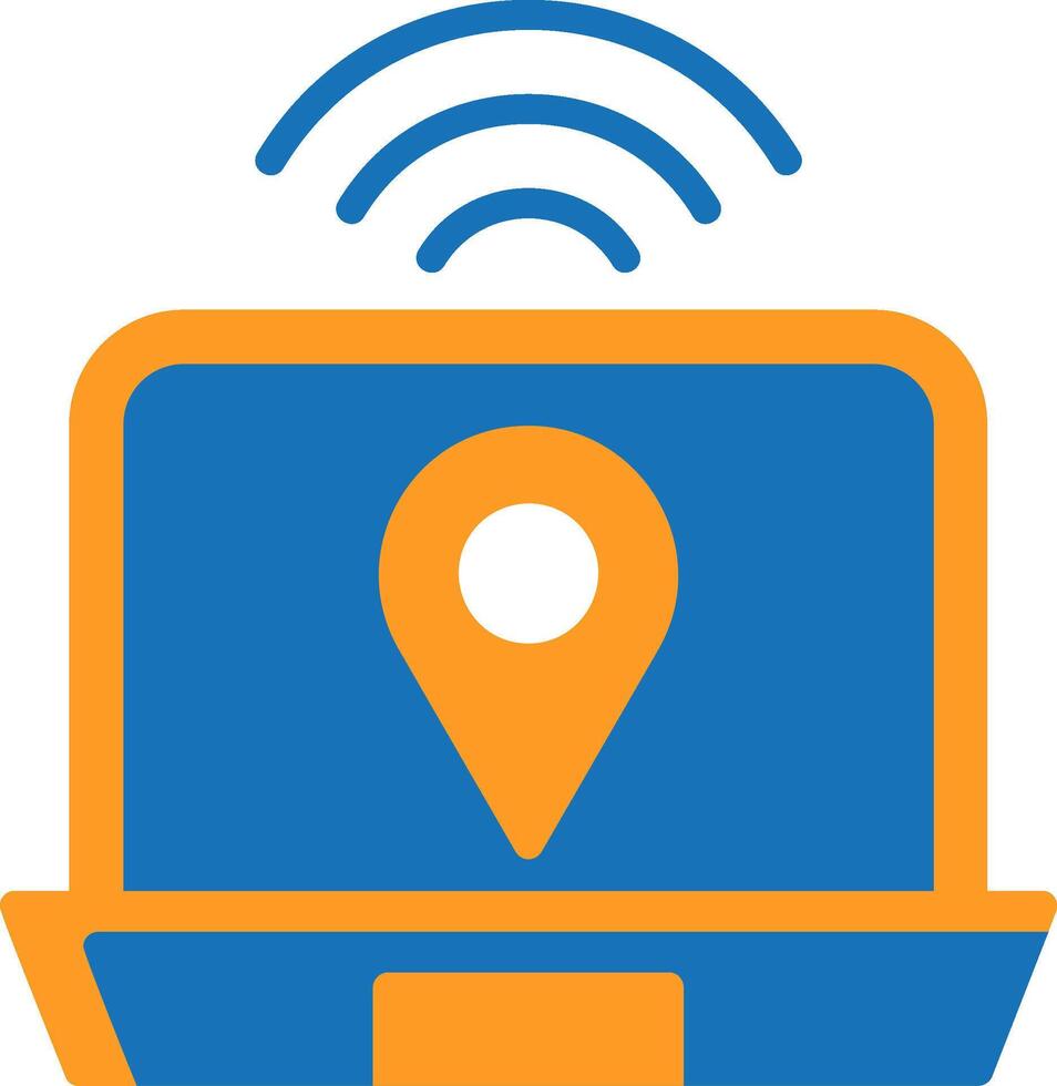 Digital Nomad Hub Flat Two Color Icon vector