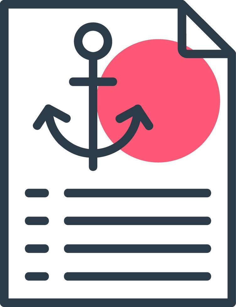 Anchor Text Line with small circle background Icon vector