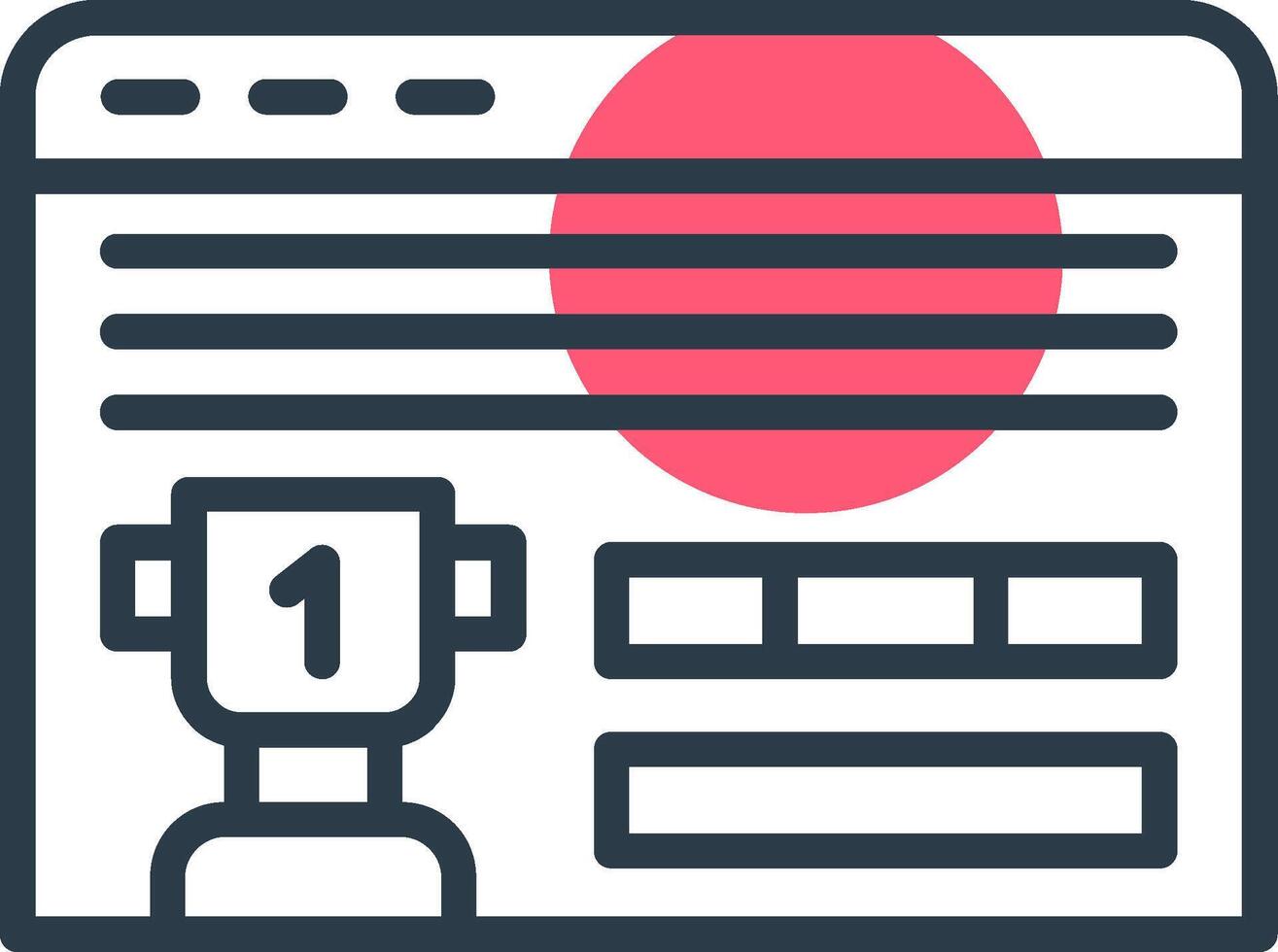Online Contest Line with small circle background Icon vector