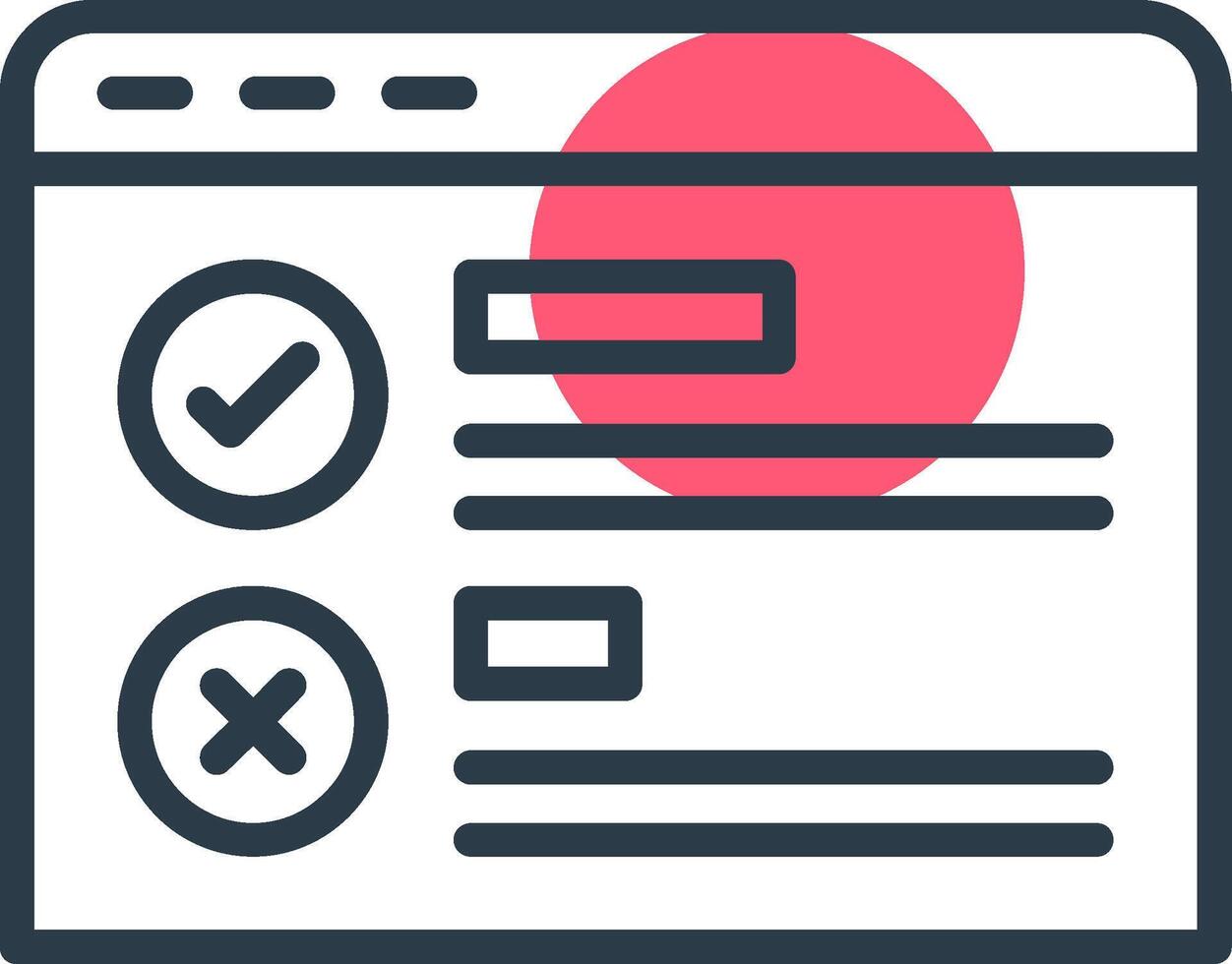 Online Survey Line with small circle background Icon vector