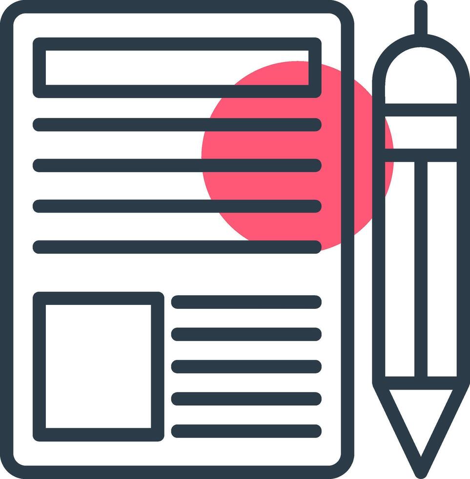 Blogger Line with small circle background Icon vector