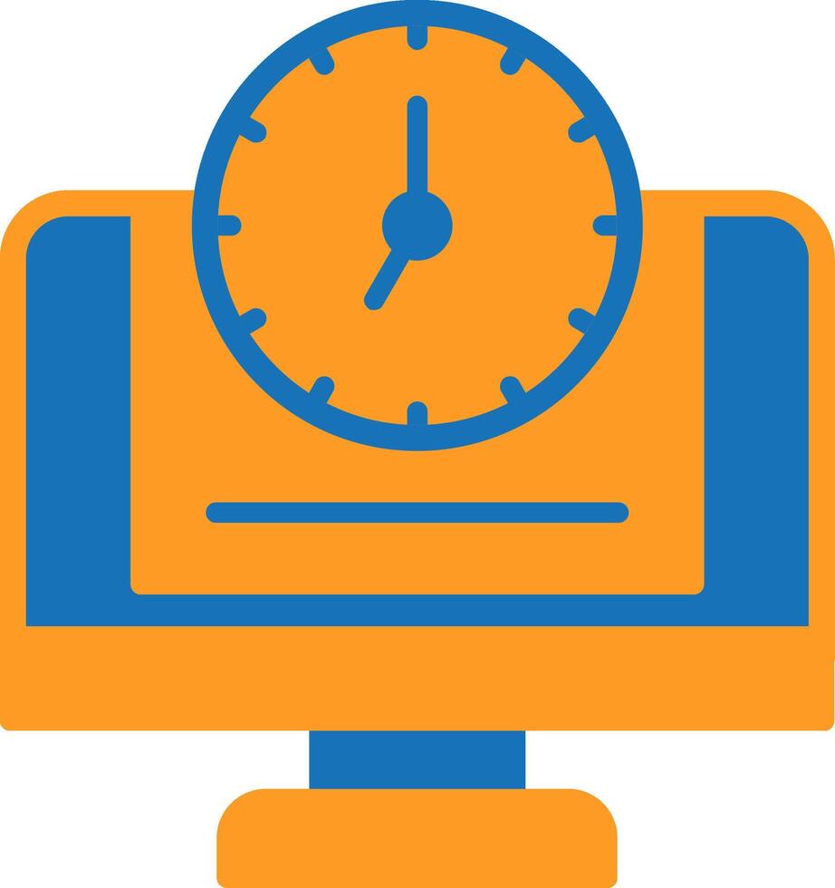 24 7 Monitoring Flat Two Color Icon vector
