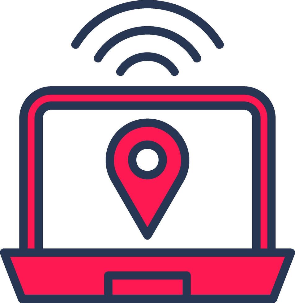 Digital Nomad Hub Line Half Filled Icon vector