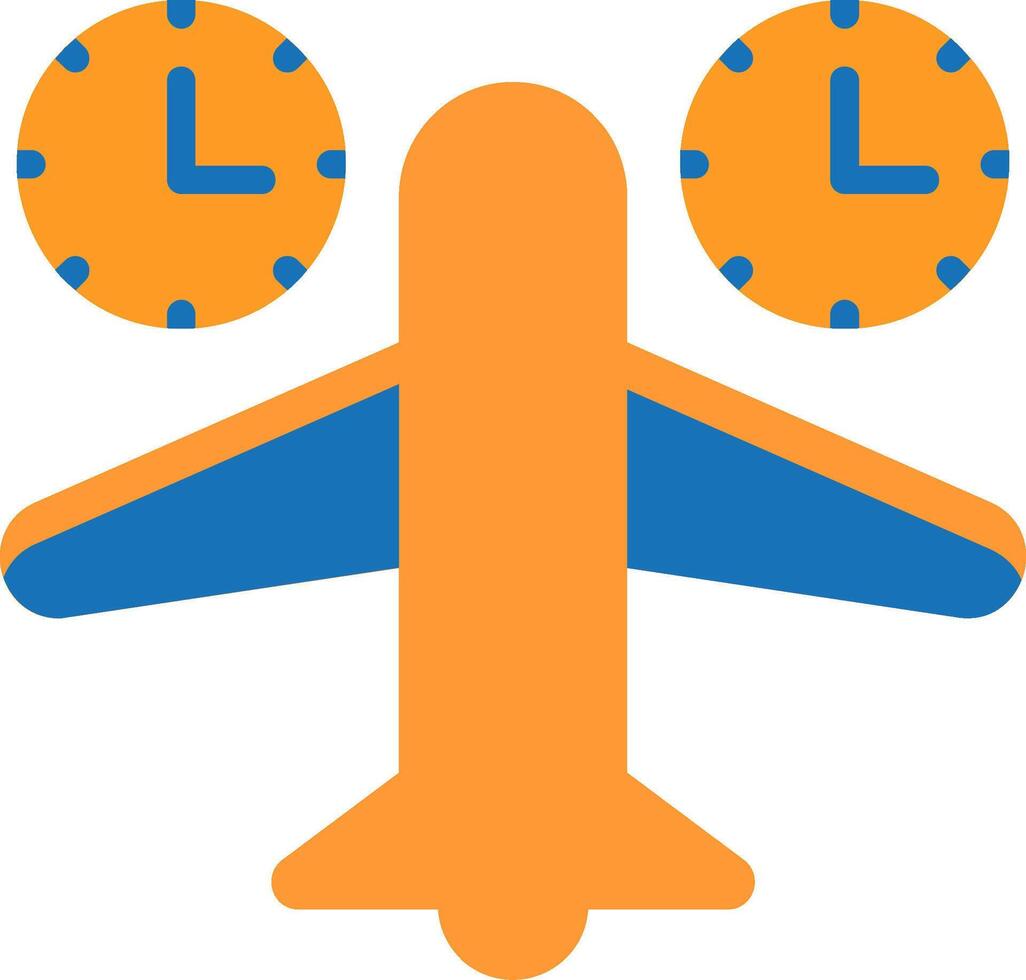 Jet Lag Flat Two Color Icon vector
