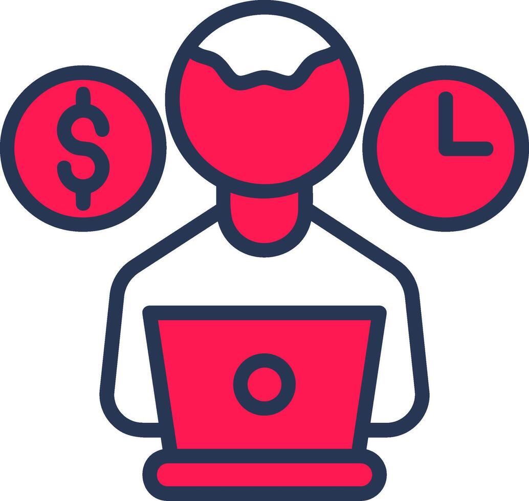Freelancing Line Half Filled Icon vector