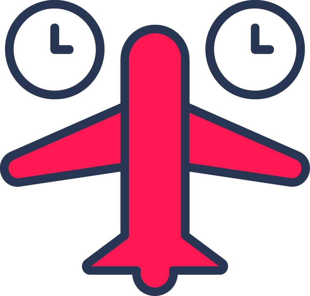 Jet Lag Line Half Filled Icon vector